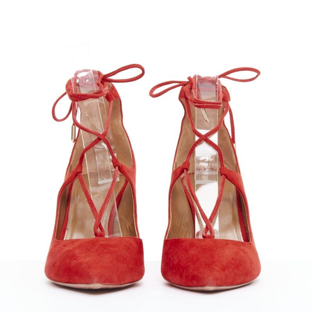 Aquazzura Suede Leather Mid Pumps - Picture 3 of 10